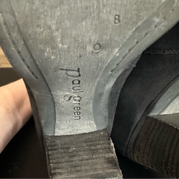 Paul Green Black Jules Block Heel Chelsea Boot Women Size EU 8 US 10.5 Pull On - Picture 10 of 12